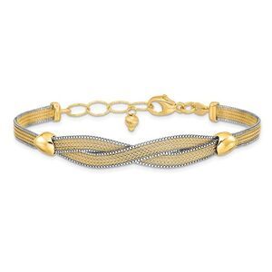 14K Yellow Gold Twisted Woven Mesh Bracelet (6.75 Inches)